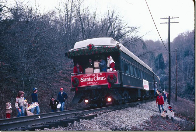 Santa Train near Clinchco VA. 11-29-1980.