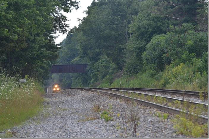The most iconic location on the Cumberland West End is Terra Alta WV. T051 has almost topped the 11-mile Cranberry grade which has a max of about 2.4%. CSX 719-720.