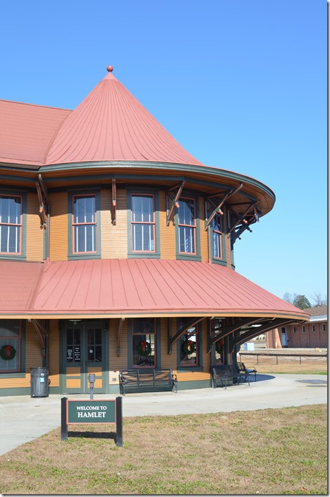 Hamlet is also a stop for Amtrak’s Silver Star, but it is late at night or early in the morning. Hamlet Depot & Museum.