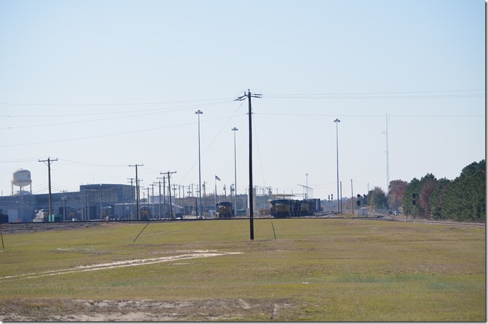 CSX diesel shop. Hamlet NC. Looking south with the diesel shop on the left. 