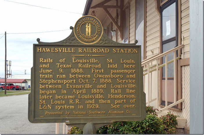 Ex-L&N Hawesville KY depot marker.