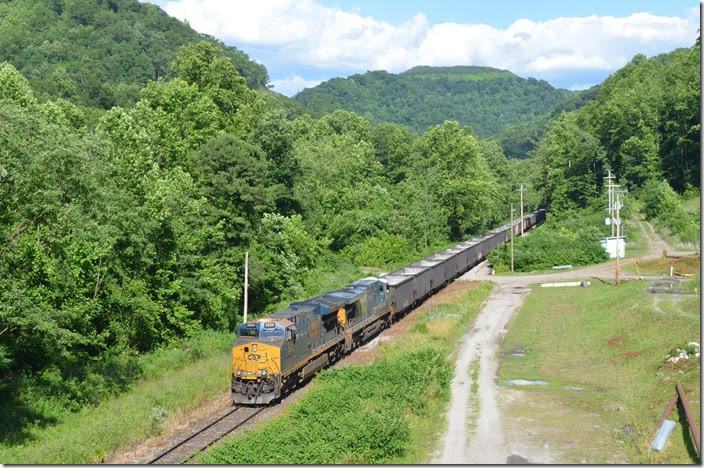 CSX 3254-5266 F812 will load at Contura Coal Sales LLC (Bandmill Coal) at Hutchinson siding. This is FKA Pittston (Elkay Mining) Rum Creek plant. It is the only operation now on the Rum Creek Sub. View 2. Dabney WV.