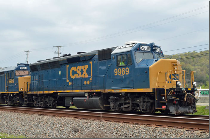 CSX 9969 is a “GP40WH-2”. It is ex-MARC 69, exx-Penn Central GP40 3051, nee-NYC 3051. Pauley KY.