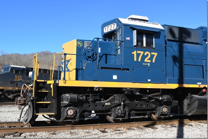 Note the “Tier 4” decal on the nose. Who says locomotive spotting is getting boring! CSX 1827. Shelby KY.
