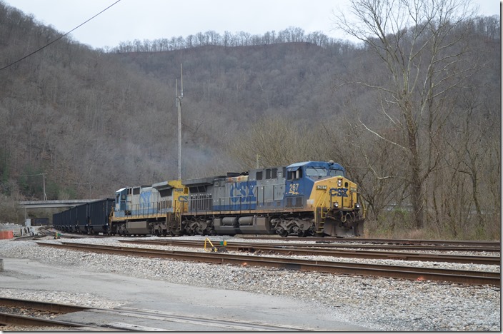 CSX 267-7584 e/b roll up the main at the west end. Shelby.