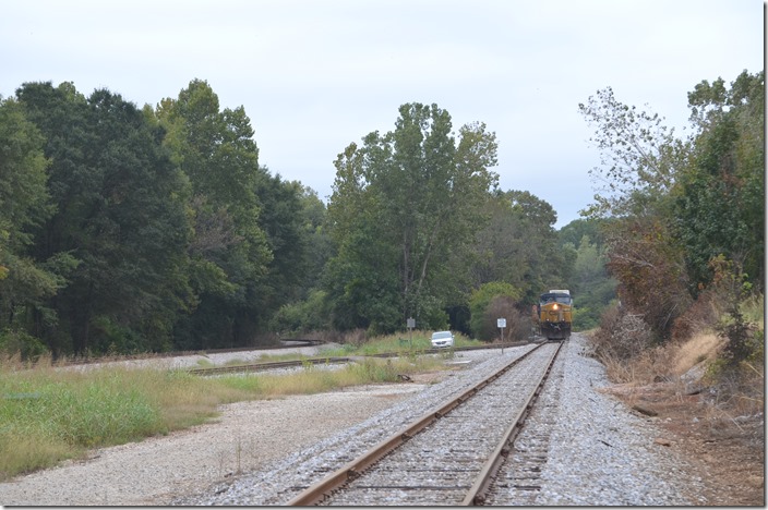 From Blue Creek the CSX Huntsville #1 SD goes north through Woodward, Fairfield and Ensley to Boyles Yard, north of Birmingham. This intermodal train came out of the terminal at Bessemer which is located on the side of the old Trinity Industries (originally Pullman-Standard) freight car plant. My guess is that trains use the Huntsville #1 south to the site. From Bing it appears that the sidings are stub-ended with no convenient run-around. Therefore CSX uses BHRR coming out of Bessemer northbound. BHRR crosses the Huntsville #1 at grade. Then at MP OLB 402 there is this new connection between BHRR and CSX. CSX 235-210 Hueytown AL.