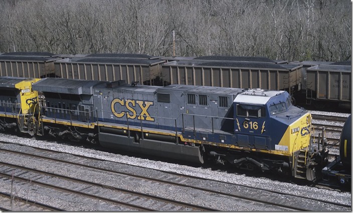 CSX AC60 616 at Shelby on 3-30-2013.