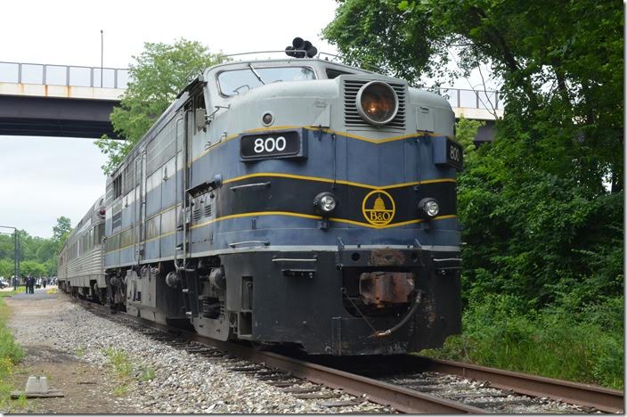 B&O had several FPA-2 and FPB-2 units which were FA-2s equipped with steam generators for back-up passenger service. B&O 800. Akron OH. View 2.