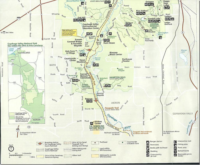 A road follows the CVSR its entire length. CVNP brochure map page 4.