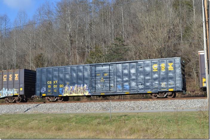 On New Year’s Day CSX ran a westbound X804-02 with 105 empty boxcars. This train was roughly 75 RBOX and 30 CSX cars. I heard these came out of storage from Erwin TN yard. CSX boxcar 150190 has plug doors. Emma KY.