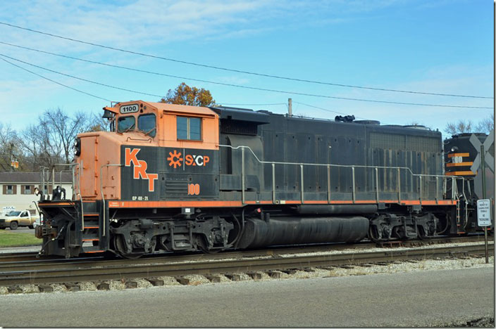 KRT 1100 is an ex-CN GP40-2L built by GMD 09-1974. Ceredo WV.