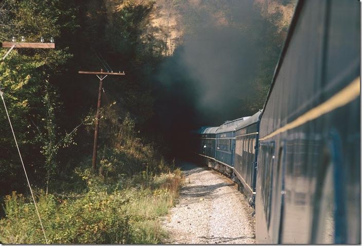 Entering Redwine Tunnel near Flagler KY. Get ready for the smoke!