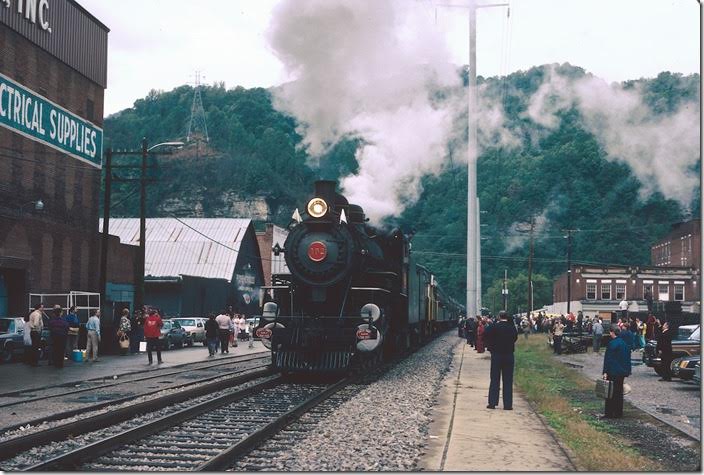 Passengers board at the site for the former L&N depot in Harlan.