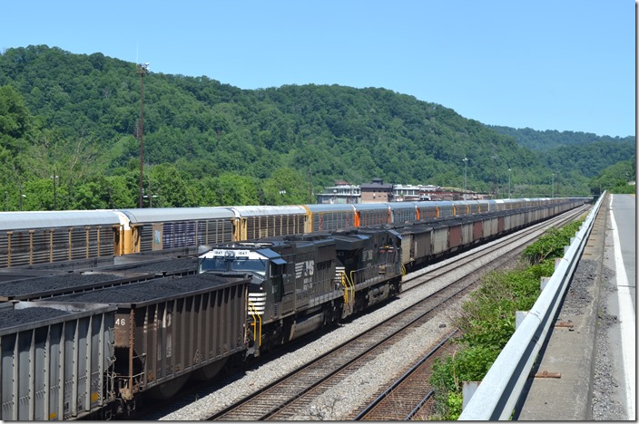 There is very little coal in Williamson Yard now. It contains stored multi-levels and gondolas. NS 7643-1847. Williamson WV.