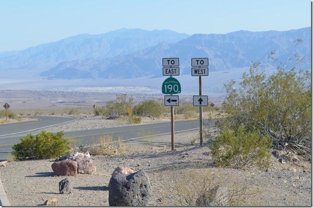 Death Valley NP. Hells Gate CA. Highway markers. 