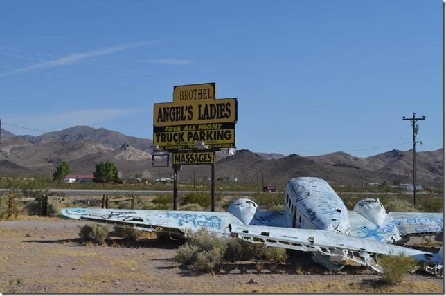 If you are passing through Beatty and need to stop and rest then this might be the place. Free parking! Obviously the pilot found out that didn’t mean airplanes! Angel's Ladies brothel. Beatty NV.