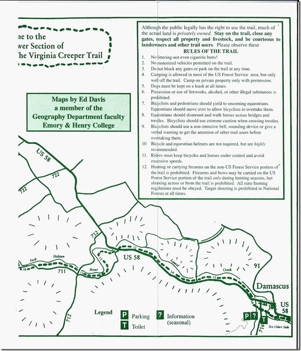Virginia Creeper Trail guide - page 3.