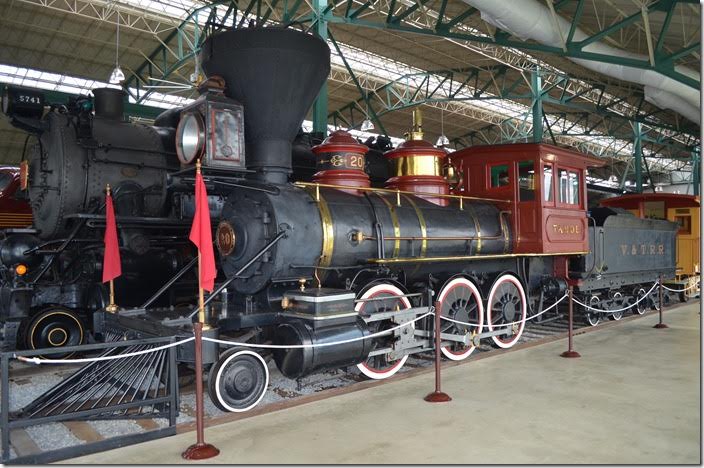Virginia & Truckee Railroad 2-6-0 No 20 looks out of place in Pennsylvania. This belongs in the Nevada State Railroad Museum in Carson City NV (we visited there in 2016). V&T 20 was built by Baldwin in 1875. I would venture a guess that more V&T locos have been preserved --- for the size of the short line – than any other railroad in America.