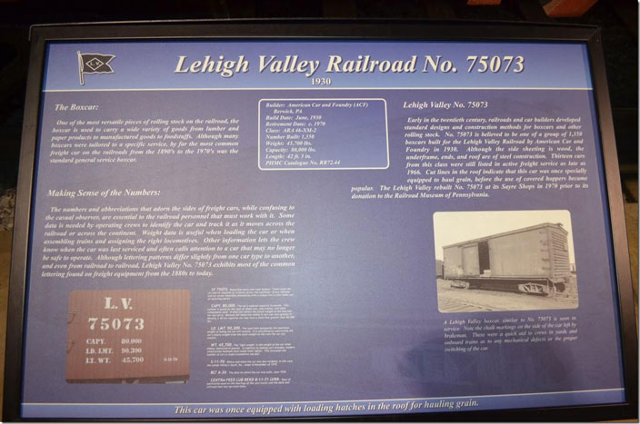 LeHigh Valley 75073 display board. Click on image for a larger view.