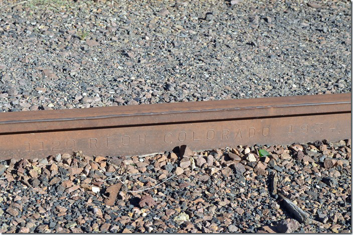 Colorado Fuel & Iron rail rolled in 1934. ex-AT&SF 112 lb rail.