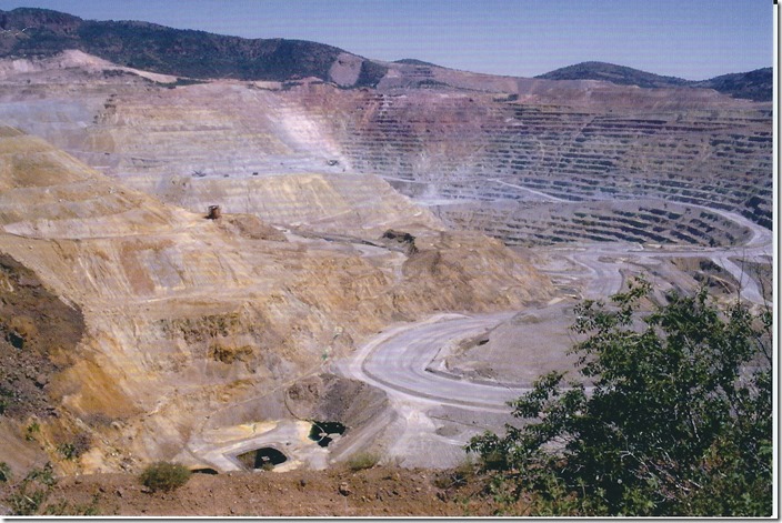 I bought this postcard in Silver City. Like Ruth NV, Bingham UT and Ray AZ, Santa Rita NM was absorbed by the expanding copper mine. Santa Rita mine postcard.