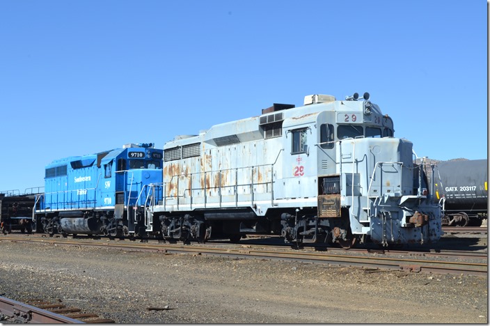 Southwestern RR 29 and 9710. AT&SF used RSD-5s, SD39s and U23Cs on this line. Hurley NM.