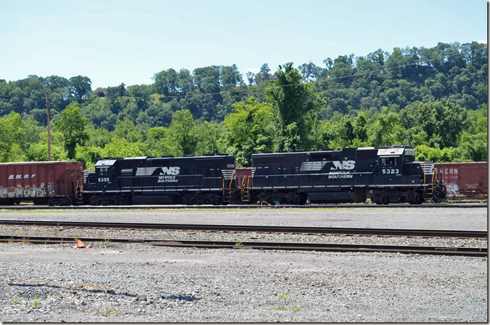 NS 5323 is ex-CR, nee P-C built 03-1973. NS now calls it a GP38-2, but it may have been a GP38 originally. NS 5355 is a bona-fide GP38-2 having been built for CR 07-1978. Northumberland PA.