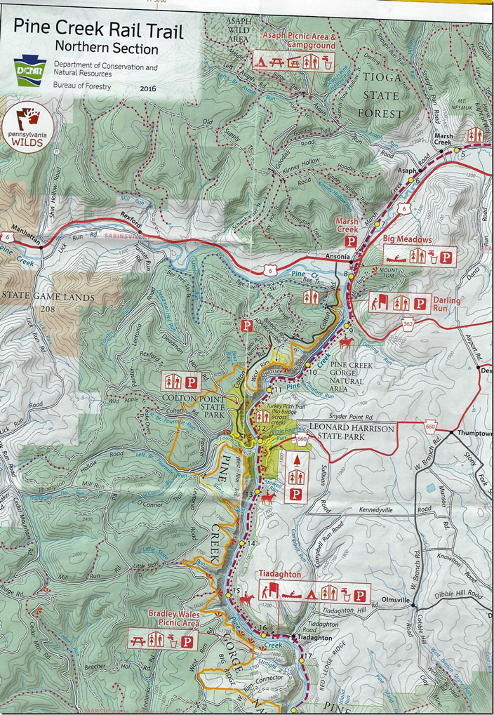 Pine Creek Rail trail map, part 2.