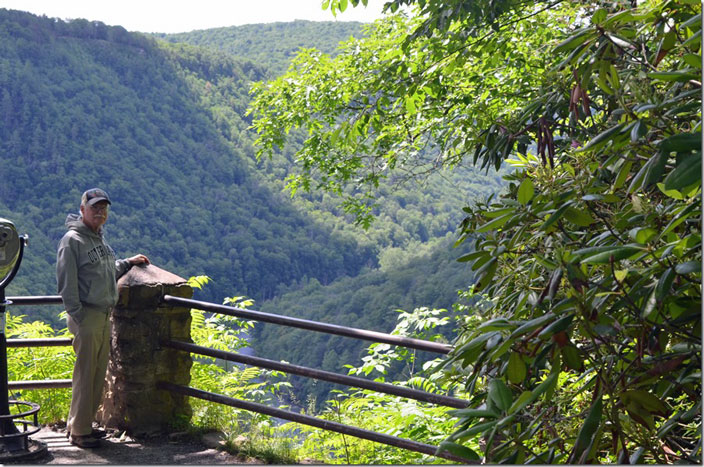 Admiring the view. The highlight here was seeing an eagle! Pine Creek Gorge PA.