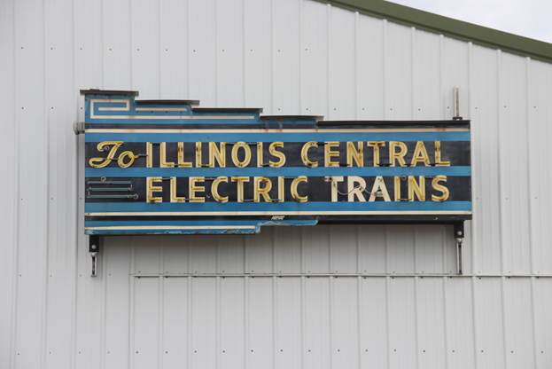 to Illinois Central Electric Trains sign.