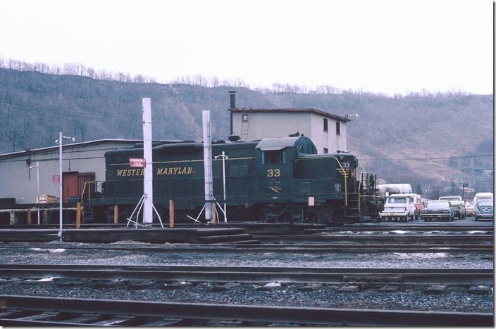 GP9 33 was at the engine terminal. WM was an early advocate of chopping the short nose on their Geeps. WM Ridgeley WV.