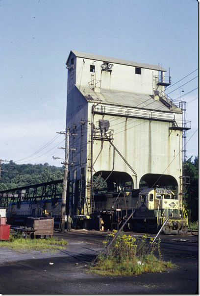 SD45 7601 was being serviced with two ALCo C630s. Bethlehem PA.