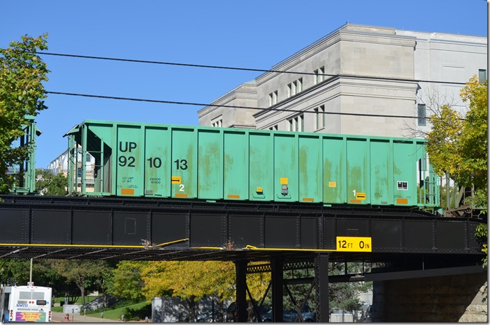 UP ballast hopper car 921013. Springfield IL.