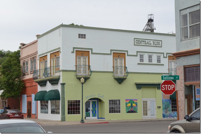 Sullivan St. in Miami AZ with head frame in background.