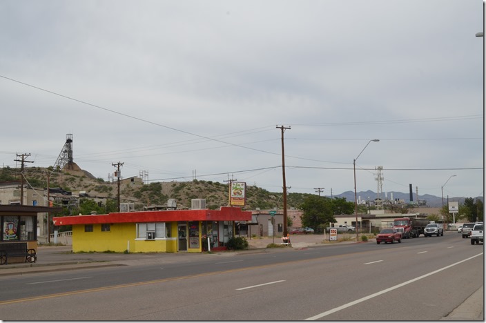 For those familiar with the “Midland Trail” passing through Virginia, West Virginia and Kentucky, this is US 60 at Miami AZ. Live Oak St. The copper operations are along the hills to the northeast.