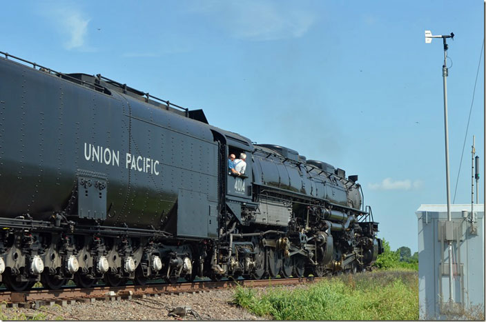 The engineer needed a Kroomer cap to look authentic. UP 4014, near Perkins MO.