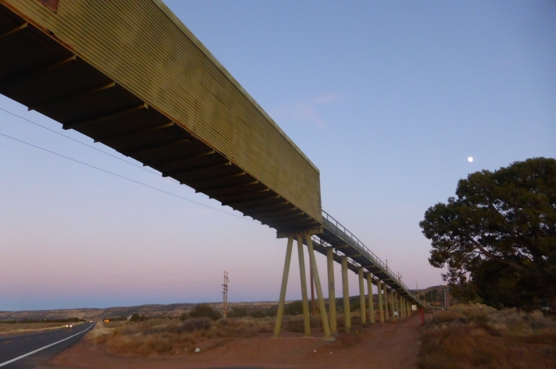 Conveyor belt line crossing. View 3.