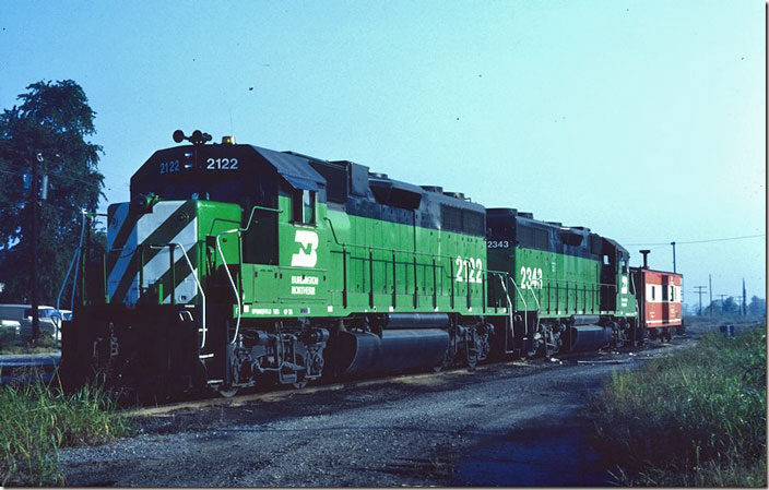 GP38AC 2122 and GP38-2 2343 are both former Frisco. Chaffee MO.