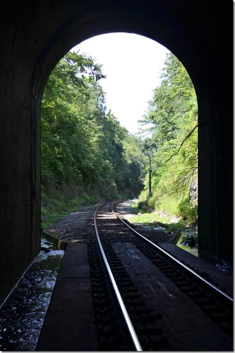 Note the concrete pad and ties. Buckingham Branch Blue Ridge Tunnel near Waynesboro.