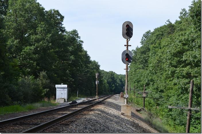 Buckingham Branch, looking west at the east end of North Mountain passing siding.