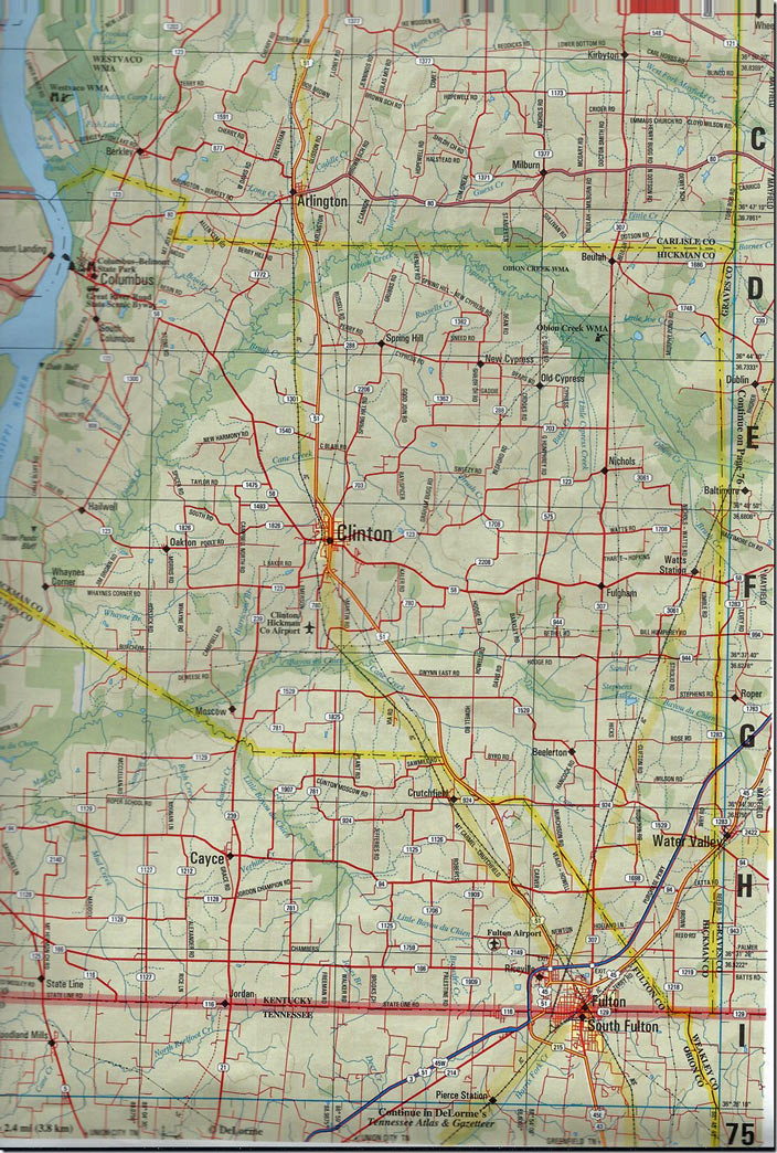 The old GM&O went through Columbus and Cayce KY. Some of it around Union City TN, and elsewhere remain to serve industries. Western portion of the area map.