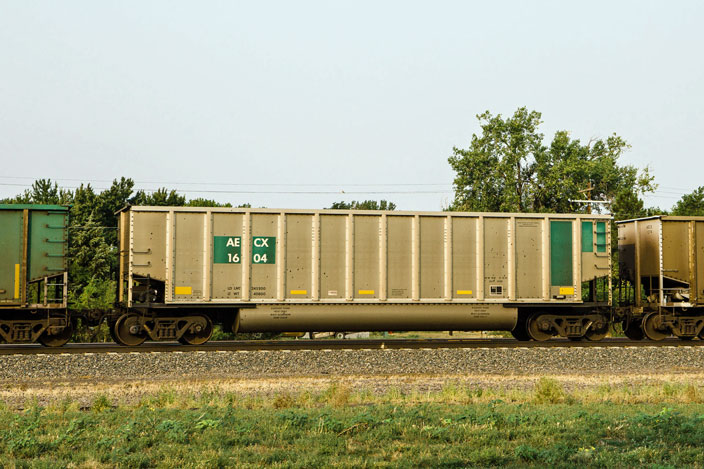 AECX 1604 on UP Kearney Sub at Brady NE. 08.15.2012.
