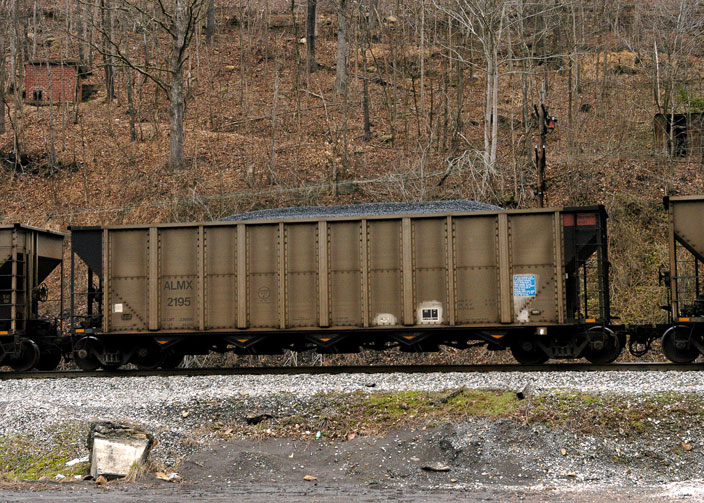 ALMX 2195 on NS Buchanan Branch at Brantley WV. 03.24.2005.