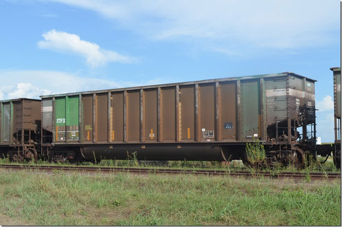 ITFX (Infinity Transportation LLC) gon 533636 was built by Bethlehem Steel-Johnstown 07-1990. It is ex-BNLX (Burlington Northern Leasing). Cora IL. 08-28-2021.