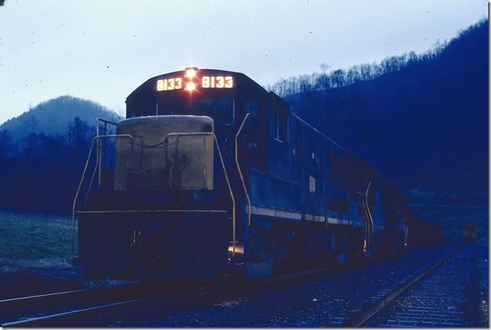 C&O 8133. Dusk. Big Coal, Cabin Creek SD.