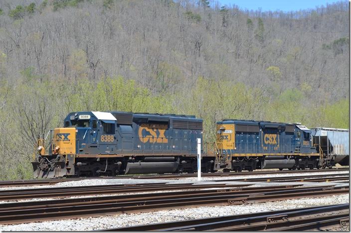 8388 is a SD40-2 upgraded from a SD40. 8853 is an ex-Conrail SD40-2. Shelby.