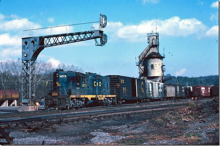 C&O 5873 Sandy Hook Yard on 03-20-1977. James River SD.