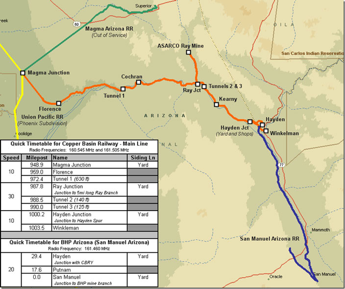 This map came from the DRGW.Net article. We didn’t do anything from Ray Jct. west to Magma Jct.