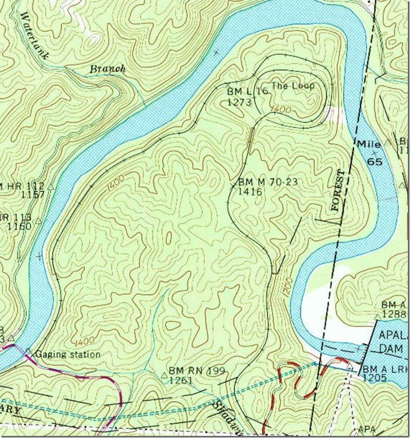 Farner, TN-NC, 1:24,000 quad, 1957, USGS.