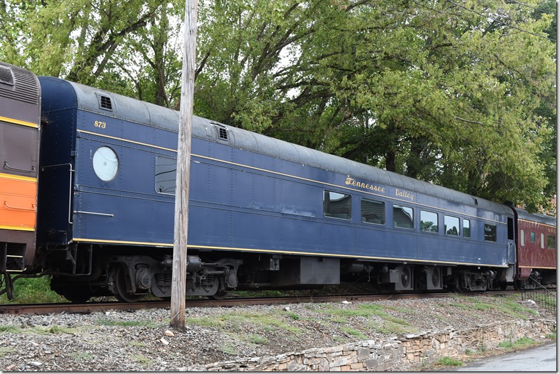 TVRM coach 873 is ex-Missouri Pacific. Copperhill TN.